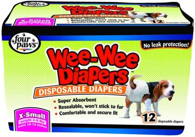 Four Paws WeeWee Disposable Dog Diapers 1ea/XS 12 ct