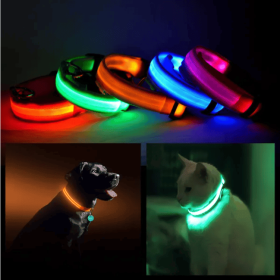 LED PET Safety Halo Style Collar (Option: HOT PINK-MEDIUM)