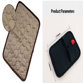 Pet Dog Cat Ice Silk Cold Nest Pad For Cooling In Summer (Option: Brown set-63x50cm)