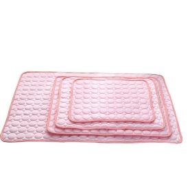 Pet Dog Cat Ice Silk Cold Nest Pad For Cooling In Summer (Option: Pink-40x30cm)