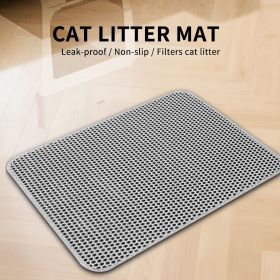 Premium Cat Litter Mat - Leak-Proof Waterproof Base & Non-Slip Backing - Effectively Traps And Filters Litter For A Cleaner, Dry Floor (Option: Grey)