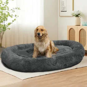 Large Dog Bed 67x43x8 Inches - Super Soft, Machine Washable & Portable With Handles, Non-Slip Bottom For Safety (Option: DarkGrey)