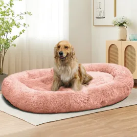 Large Dog Bed 67x43x8 Inches - Super Soft, Machine Washable & Portable With Handles, Non-Slip Bottom For Safety (Option: Pink)
