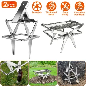 Powerful Mole Snap Trap - Thickened Waterproof Metal, Easy Foot-Step Setup, Humane Instant Kill, Safe For Lawn & Pets (Option: defaulttitle)