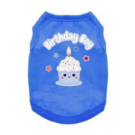 Birthday Boy Dog Shirt (Color: Blue, size: 2X-Large)