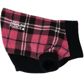 Highline Fleece Dog Coat (Color: Pink and Black Plaid, size: Size 14LC)