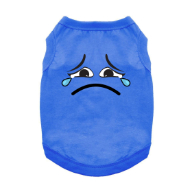 Sad Face Dog Shirt (Color: Nautical Blue, size: 2X-Large)