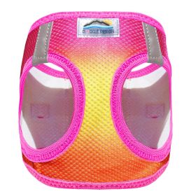 American River Choke Free Dog Harness Ombre Collection (Color: Raspberry Pink and Orange, size: medium)