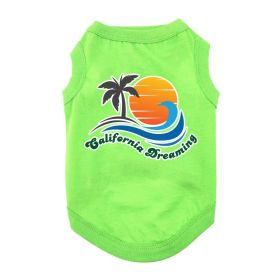 California Dreaming Dog Shirt (Color: Green Flash, size: small)