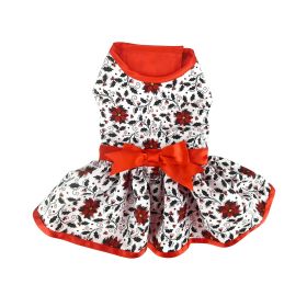 Holiday Dog Harness Dress (Color: Holly, size: small)