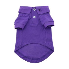 Solid Dog Polo (Color: Ultra Violet, size: small)