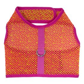 Active Mesh Dog Harness with Leash (Color: Pink & Yellow, size: medium)