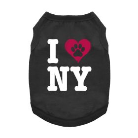 I Love New York Dog Shirt (Color: Jet Black, size: medium)